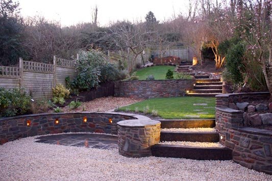 Paths in a hillside garden