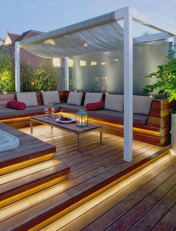 Vertical garden decking ideas and zoning