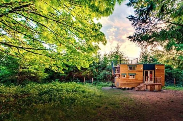 A timber "cabin" in the woods