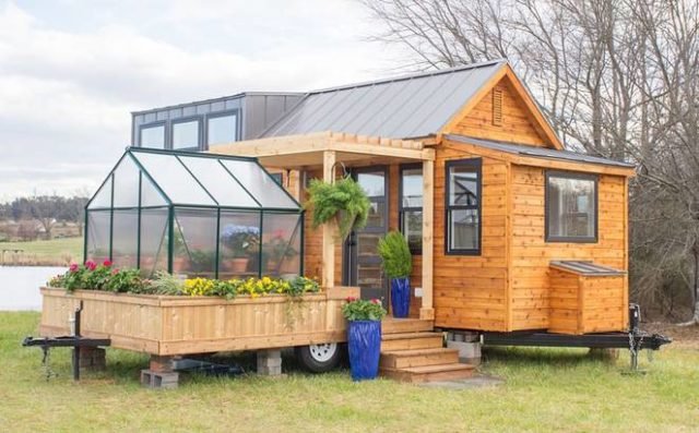 Unusual timber greenhouse/home/trailer