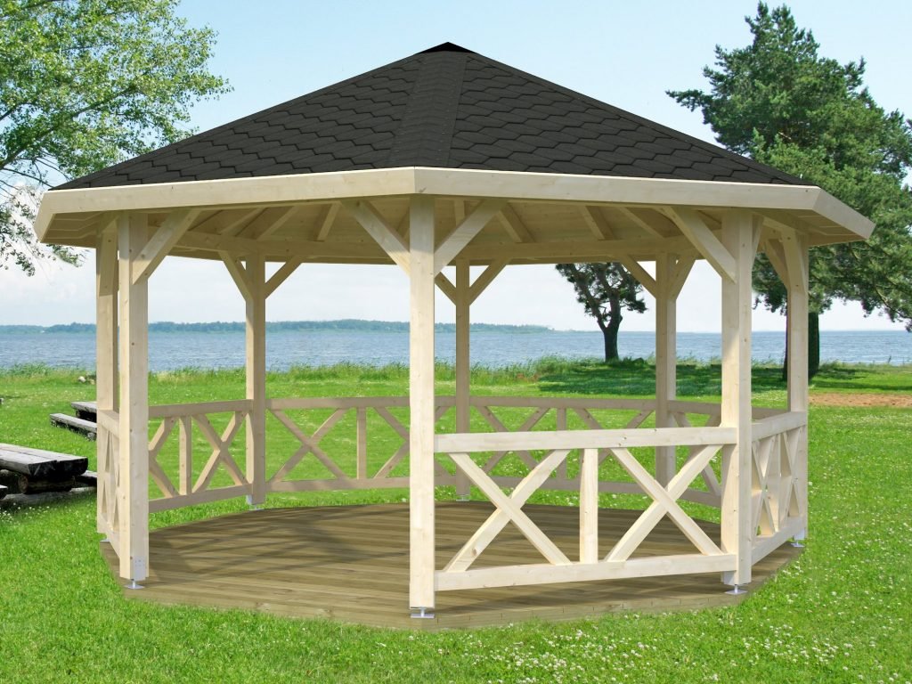 Octagonal timber gazebo