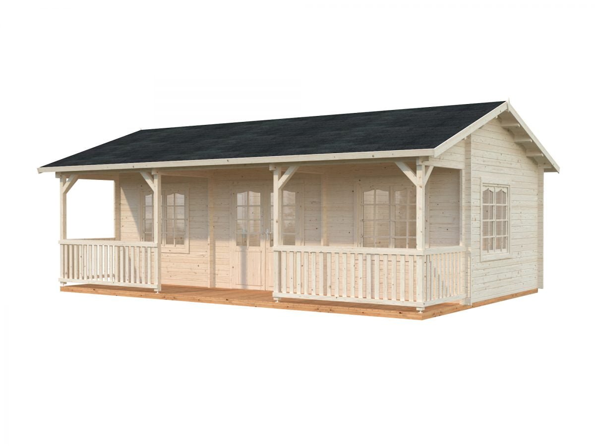 Sandra (25.6 sqm + 11.1 sqm) log cabin summer house