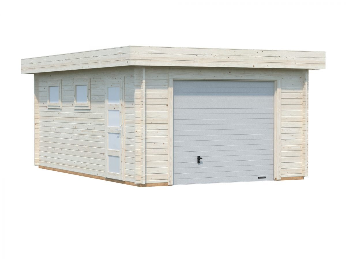 Rasmus (19.0 sqm) modern flat roof timber single garage