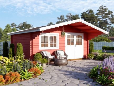 Sally (15.5 sqm) roomy Nordic garden log cabin